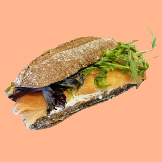 Salmon cream cheese sandwich brown